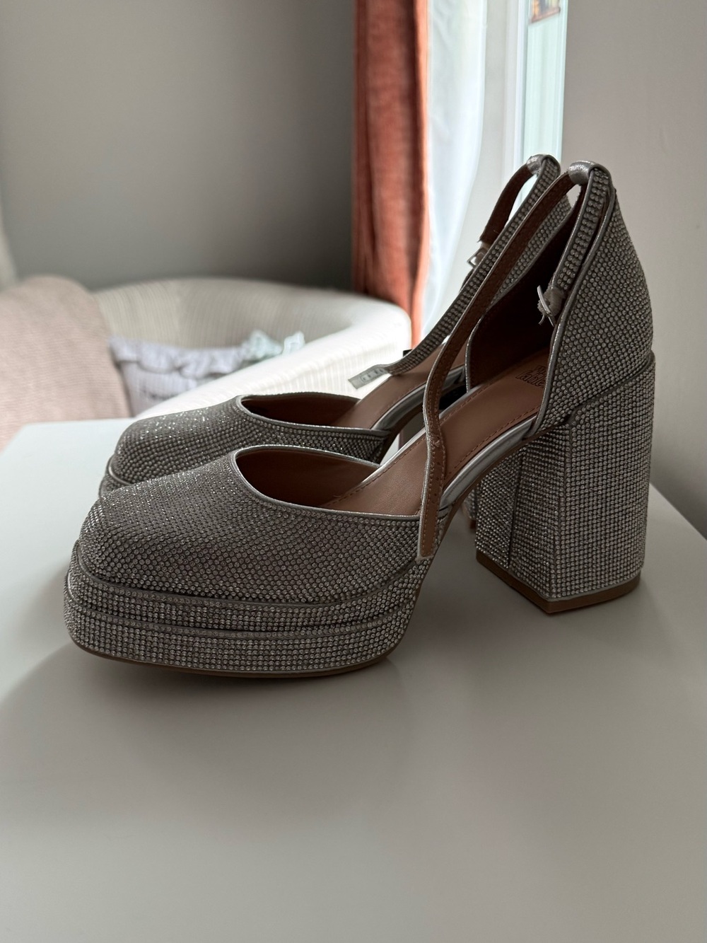 Wild Fable - Silver Glitter Platform Heels - Size 8 NWT